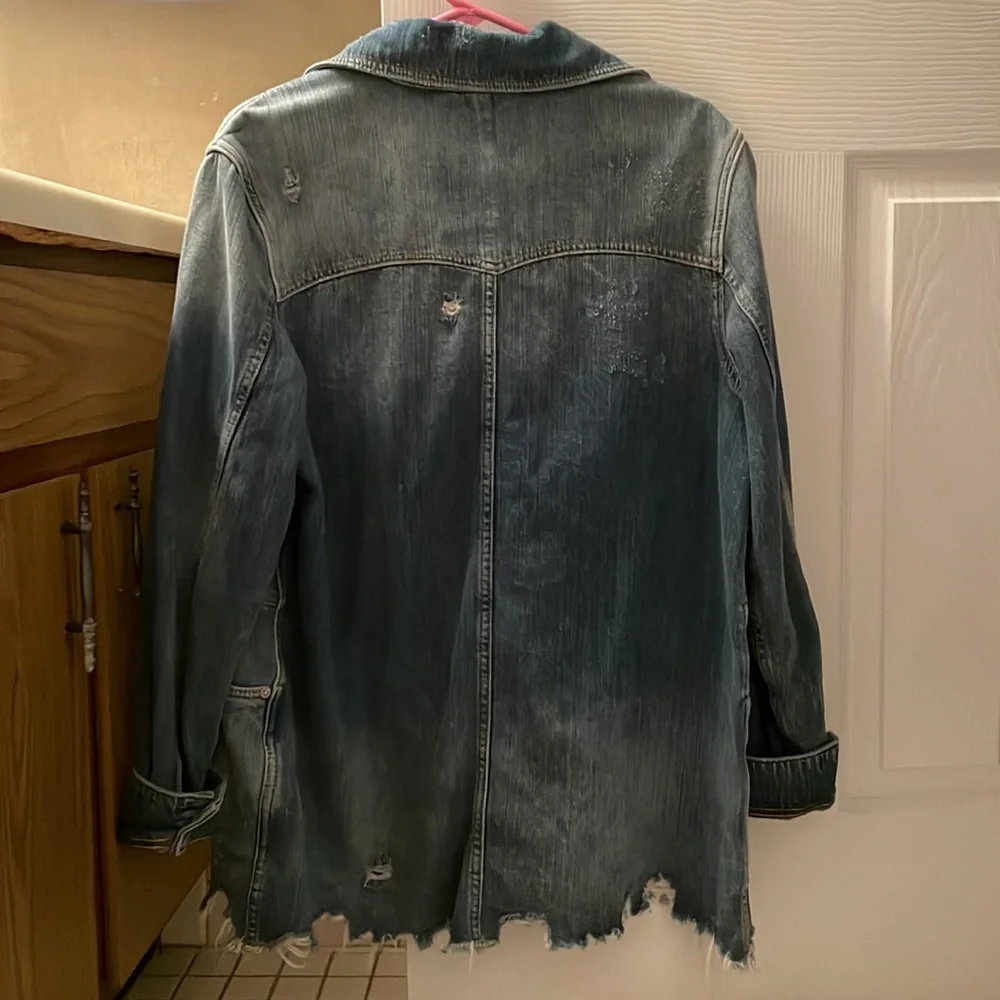 Free People Distressed Jean Jacket - Picture 3 of 5